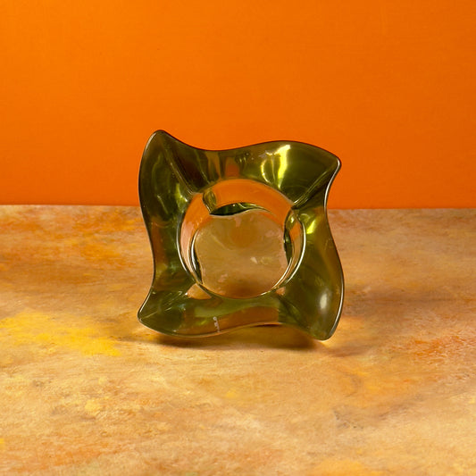 Green Glass Swirl Votive