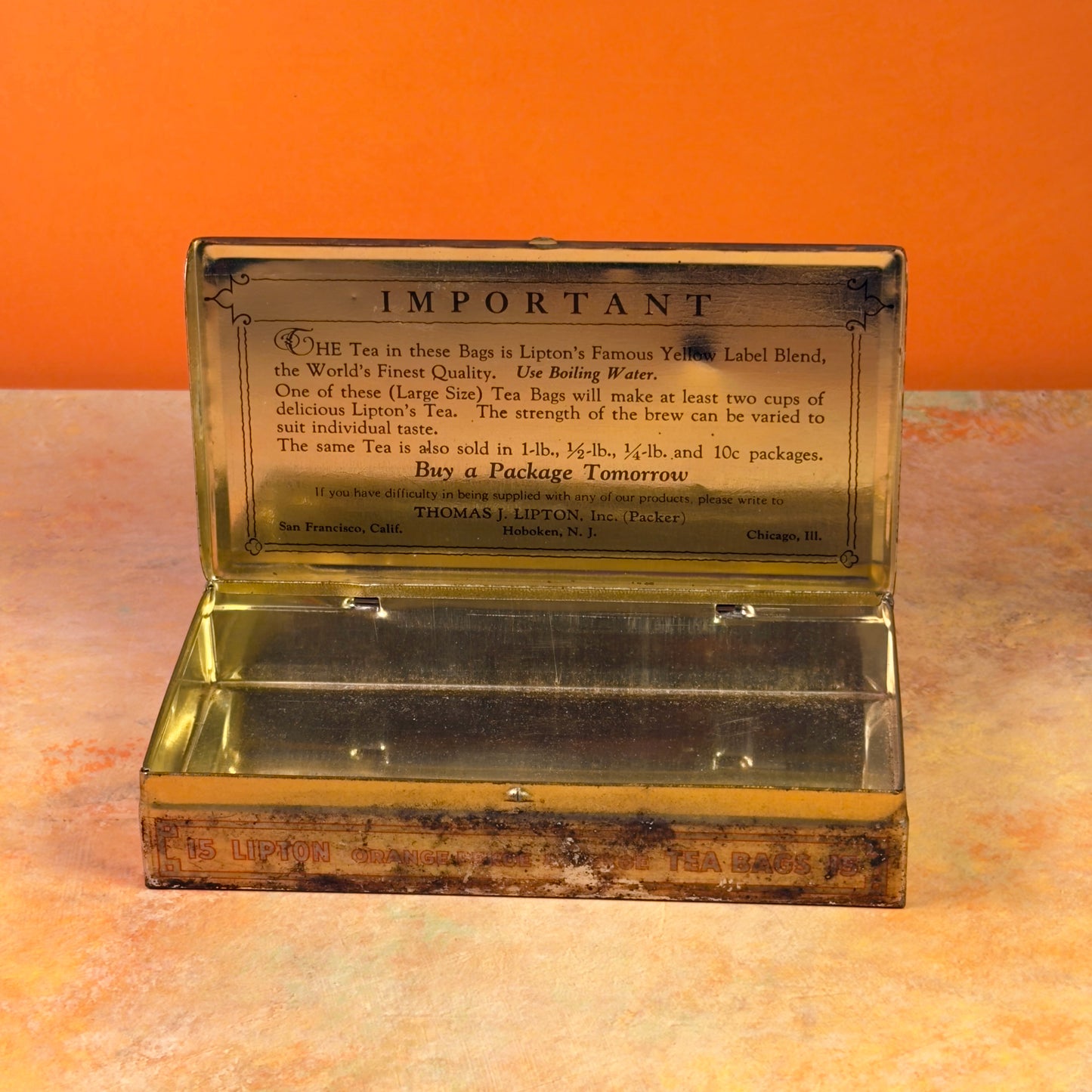 1940s Lipton Tea Bag Tin