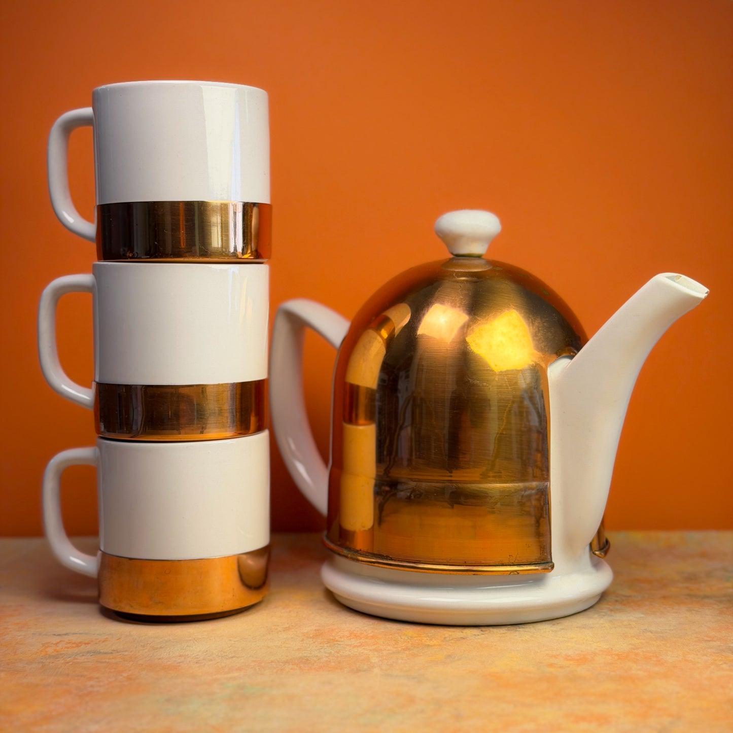 Korean Copper Cozy Teapot Set