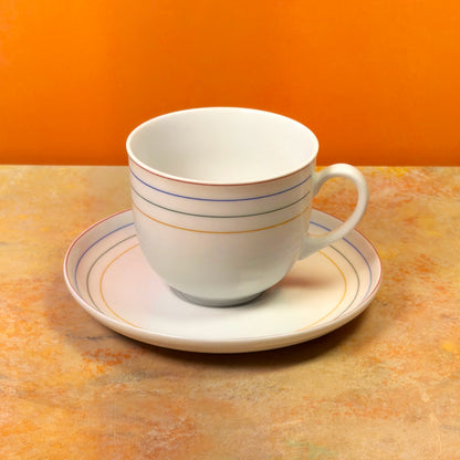 Striped Cup & Saucer Set