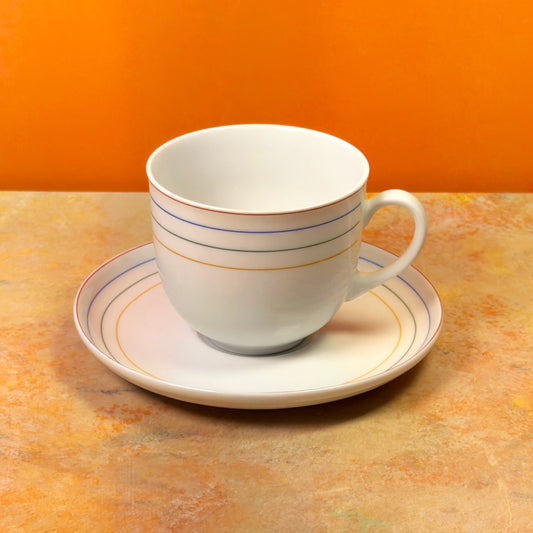 Striped Cup & Saucer Set