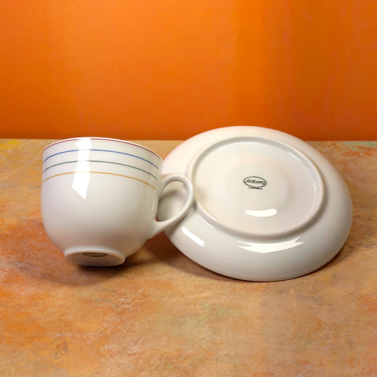 Striped Cup & Saucer Set