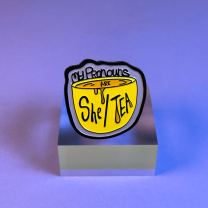She / Tea Pronoun Pin