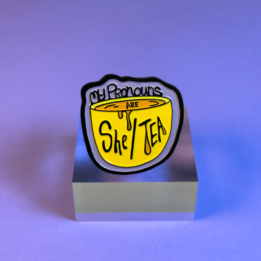 She / Tea Pronoun Pin